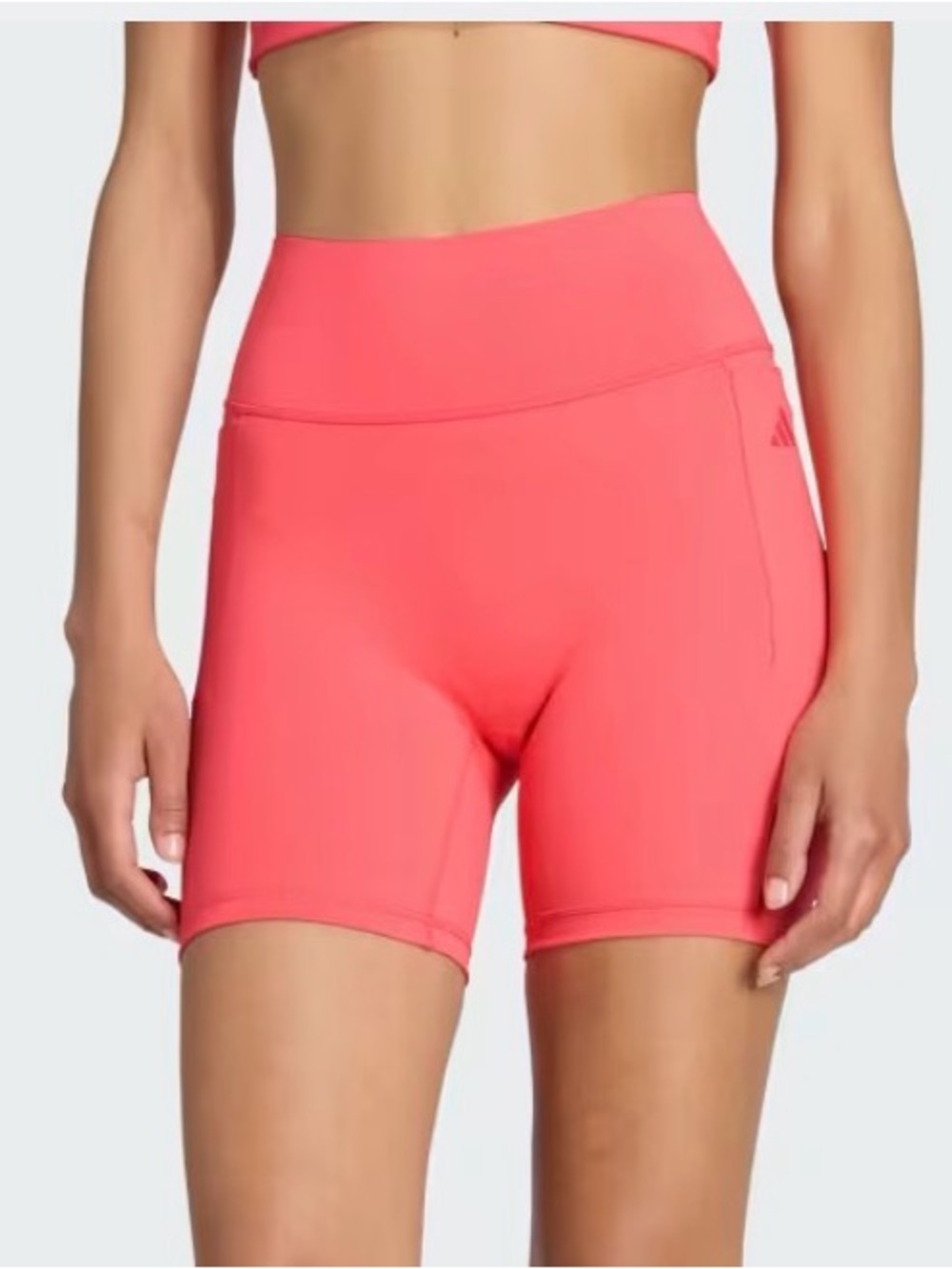 Adidas Women's High-Waist Coral Bike Shorts optime short leggings NWT